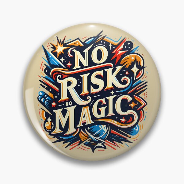Item preview, No Risk No Magic, typography designed and sold by maxmaj.