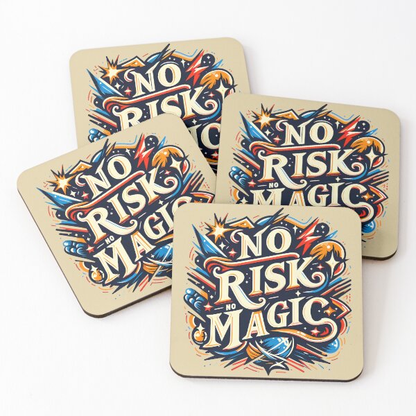 Item preview, No Risk No Magic, typography designed and sold by maxmaj.
