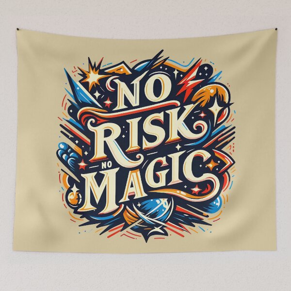 Item preview, No Risk No Magic, typography designed and sold by maxmaj.