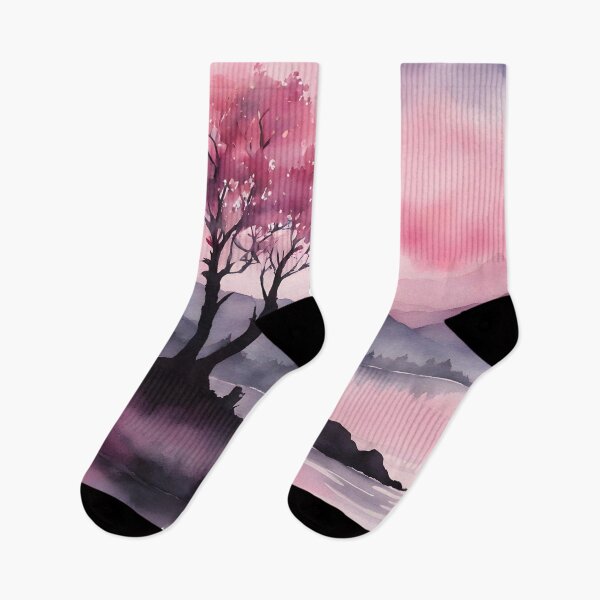 Item preview, Pink Silhouette Lake View designed and sold by CalmnessbyChoice.