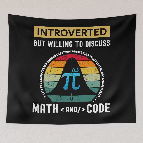Item preview, Introverted But Willing to Discuss Math and Code: Funny Gift for the Introvert, Math Teachers, data analysts and Data Scientists and Programmers designed and sold by thegiftedadult.