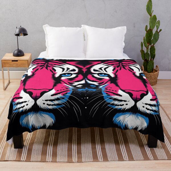 Item preview, Amazing Pink tiger blue eyes portrait designed and sold by EmeraldeaArt.