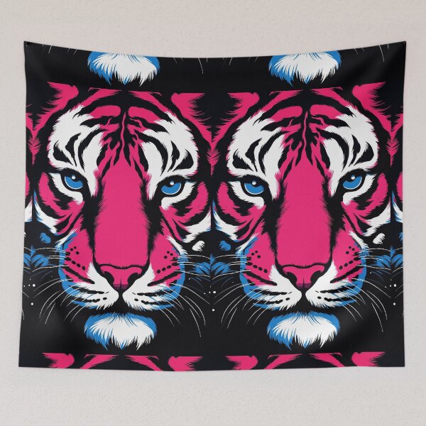 Item preview, Amazing Pink tiger blue eyes portrait designed and sold by EmeraldeaArt.