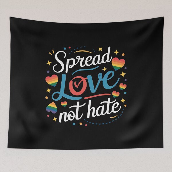 Item preview, Pride Spread Love Not Hate Rainbow LGBTQ  designed and sold by edesignprints.