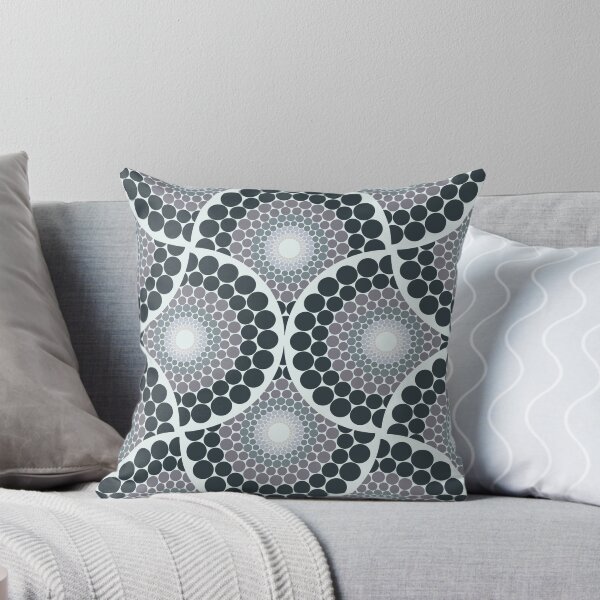 Item preview, Radiant Silver Smoke Dot Mandala Art Deco Fans designed and sold by Triplicate Limited.