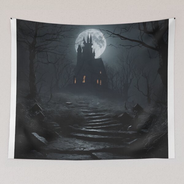 Item preview, Enchanted Haunted House Witch's Den Halloween Full Moon designed and sold by EnchantedVista.