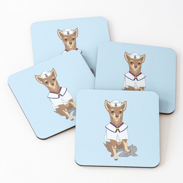 Item preview, Sailor Chihuahua with Toy Shark Die Cut designed and sold by JoyousArt4u.