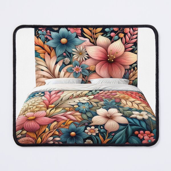 Item preview, Duvet covers with colorful floral bedding and tan flowers designed and sold by Ulykit.