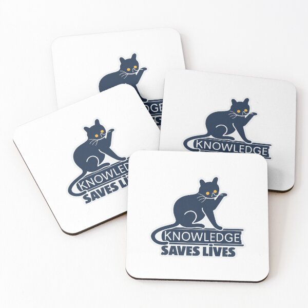 Item preview, Knowledge Saves Lives Veterinary Cat and Book Design designed and sold by NiftyWrx.