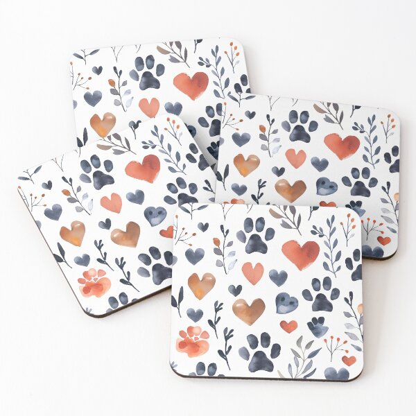 Item preview, Pattern Animal Tracks, Hearts, Branches and Berries designed and sold by kuralesya.