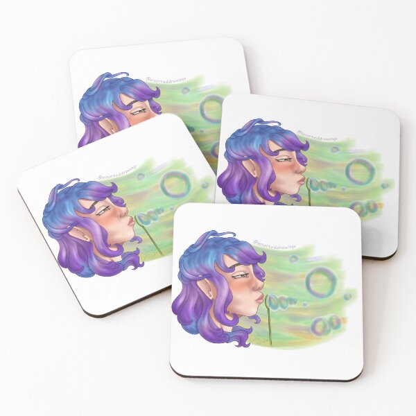 Item preview, Girl with colored hair blowing bubbles designed and sold by AssortedDrawings.