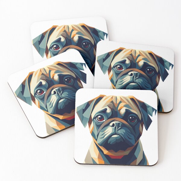 Item preview, Striking Geometric Pug Portrait designed and sold by Motifai.