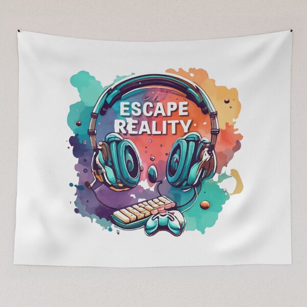 Item preview, Escape Reality - Watercolor Gamer Equipment Art designed and sold by NiftyWrx.