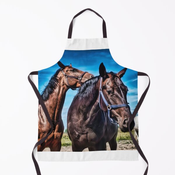 Item preview, cute horses Brown-Black-White hors Ranch, Paddock green gras designed and sold by cabevo.