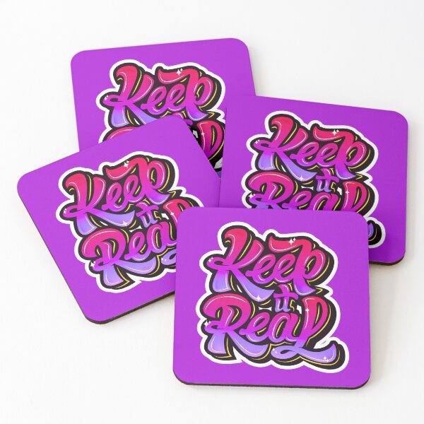 Item preview, "Keep it Real" Colorful Life Quote Typographie Art designed and sold by redask2me.