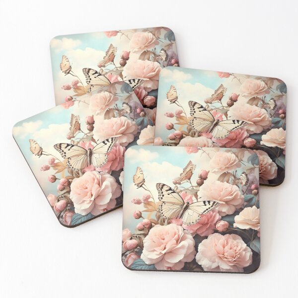 Item preview, Pastel Flowers & Butterflies Painting /AI Art/ #3 designed and sold by AI-Floral-Art.