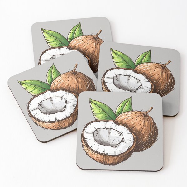 Item preview, Cool Coconut Fruit Hand Drawn Illustration Food designed and sold by meganohm.