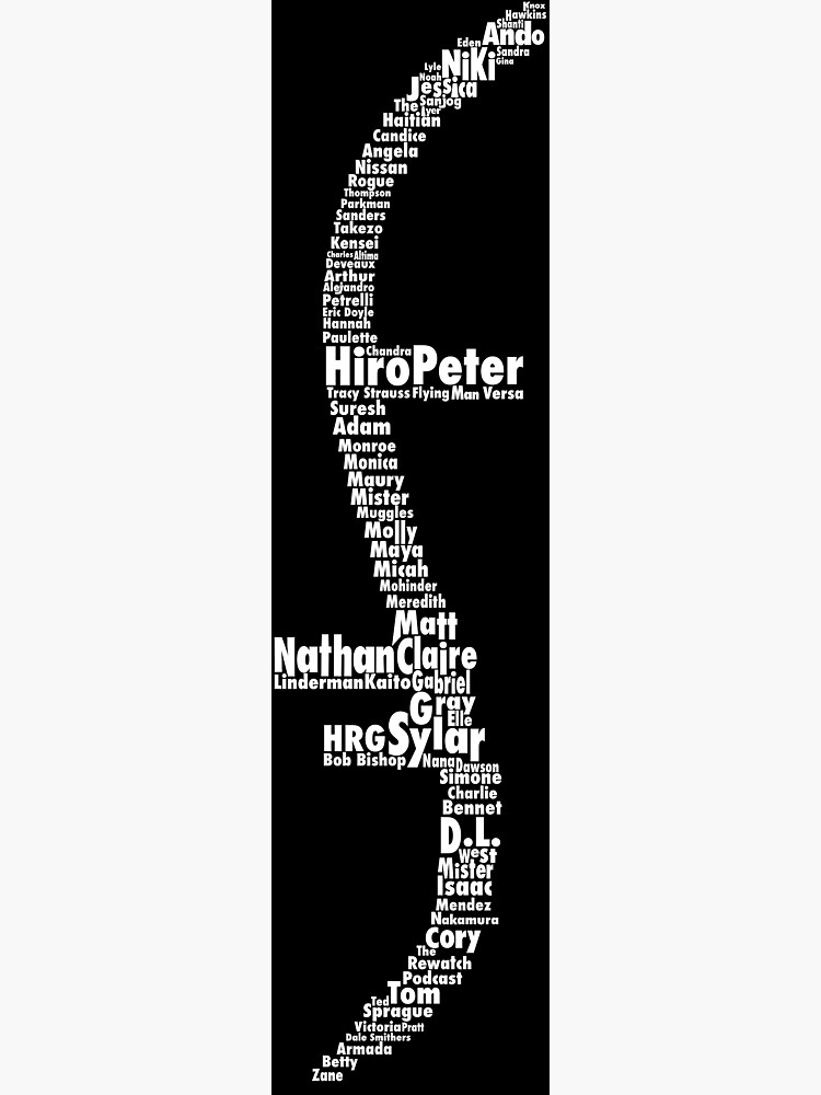 Thumbnail 4 of 4, Metal Print, Heroes Names Helix INVERTED designed and sold by Rewatch-Podcast.