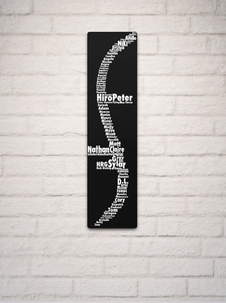 Thumbnail 2 of 4, Metal Print, Heroes Names Helix INVERTED designed and sold by Rewatch-Podcast.