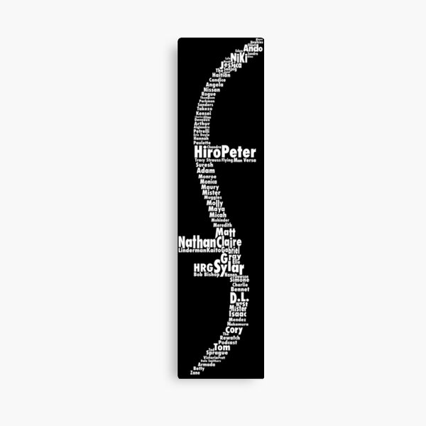 Heroes Names Helix INVERTED Canvas Print