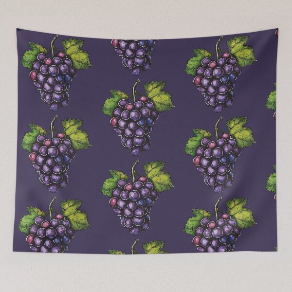 Item preview, Purple Grapes Fruit Hand Drawn Illustration Food designed and sold by meganohm.