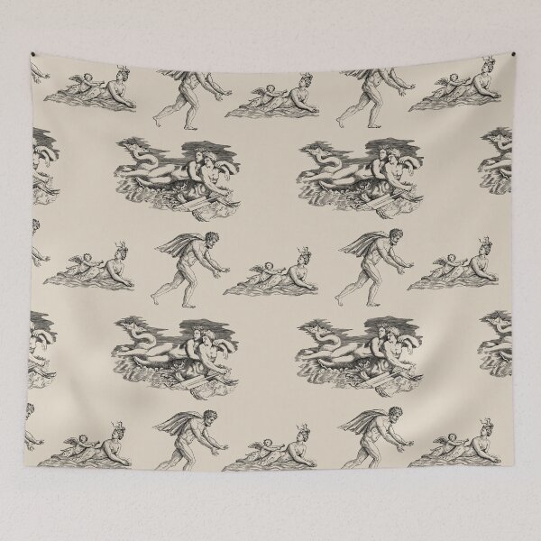 Item preview,  "Chasing the Naiad" Repeating Print in off-white designed and sold by MaximusWozza.
