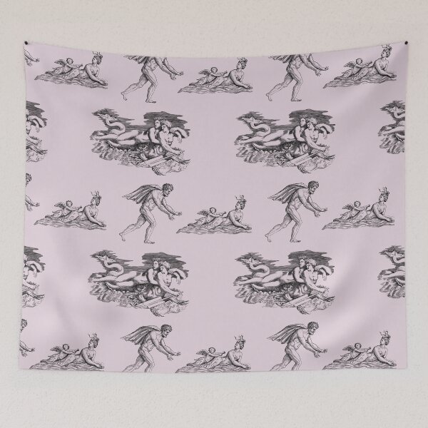 Item preview, "Chasing the Naiad" Repeating Print in magenta-pink designed and sold by MaximusWozza.