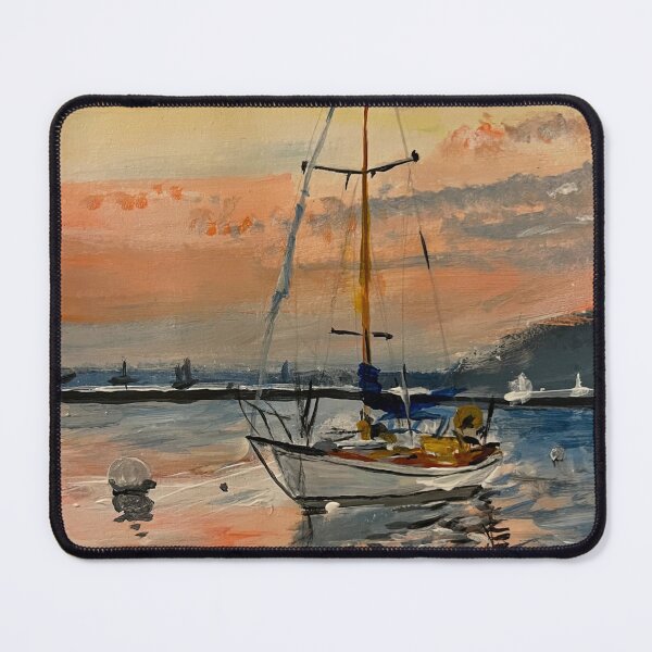 Item preview, A boat at sunset designed and sold by Unlockeverydoor.