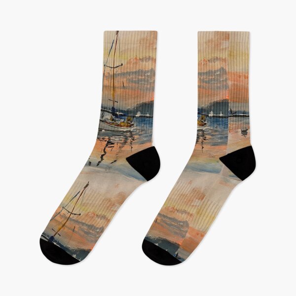 Item preview, A boat at sunset  designed and sold by Unlockeverydoor.