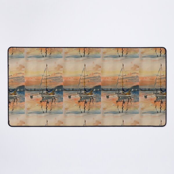 Item preview, A boat at sunset designed and sold by Unlockeverydoor.