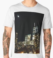 Building, Skyscraper, New York, Manhattan, Street, Pedestrians, Cars, Towers, morning, trees, subway, station, Spring, flowers, Brooklyn Men's Premium T-Shirt