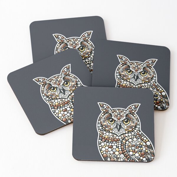 Item preview, Mosaic Owl Art - Intricate Beaded Nocturnal Design designed and sold by Studio70Nine.