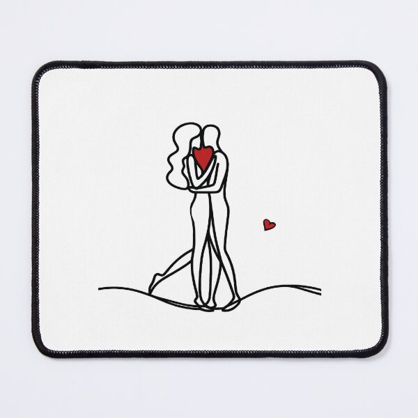 Item preview, drawing sketch couple hugging love t shirt designed and sold by PrintyArts.