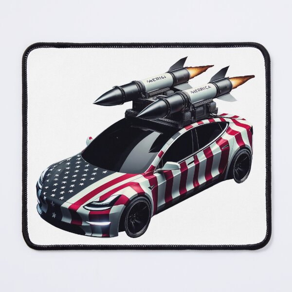 Item preview, Tesla with Rockets and American Flag - U.S. Military designed and sold by elonscloset.