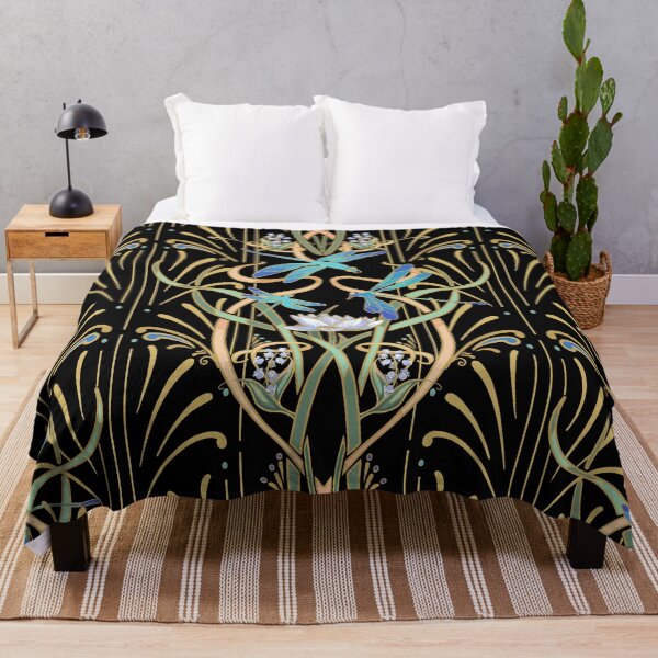 Item preview, Art Nouveau Dragonflies Pattern | Black designed and sold by L Diane Johnson.