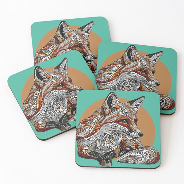 Item preview, Intricate Mosaic Fox Art - Vibrant Beaded Wildlife Illustration designed and sold by Studio70Nine.