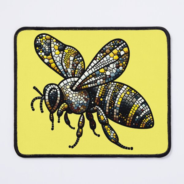 Item preview, Vibrant Mosaic Bee Art - Intricate Beaded Pollinator Design designed and sold by Studio70Nine.