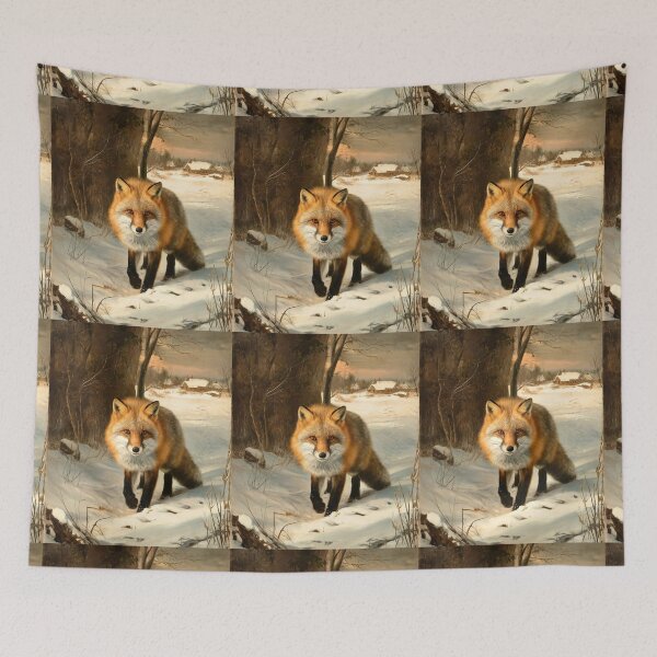 Artikelvorschau, Fuchs-Porträt. Winterfuchs, Vintage-Fuchs, Fuchs-Gemälde, Rembrandt van Rijnstyle entworfen und verkauft von FoxVibes.