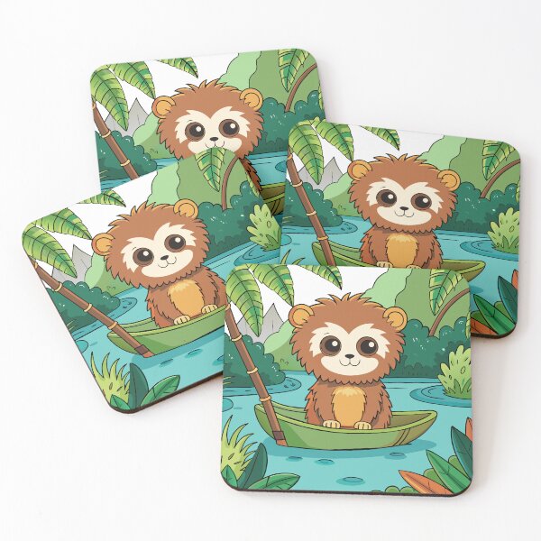 Item preview, Fluffy Little Marmoset Riding a Leaf Boat designed and sold by omerfdln34.