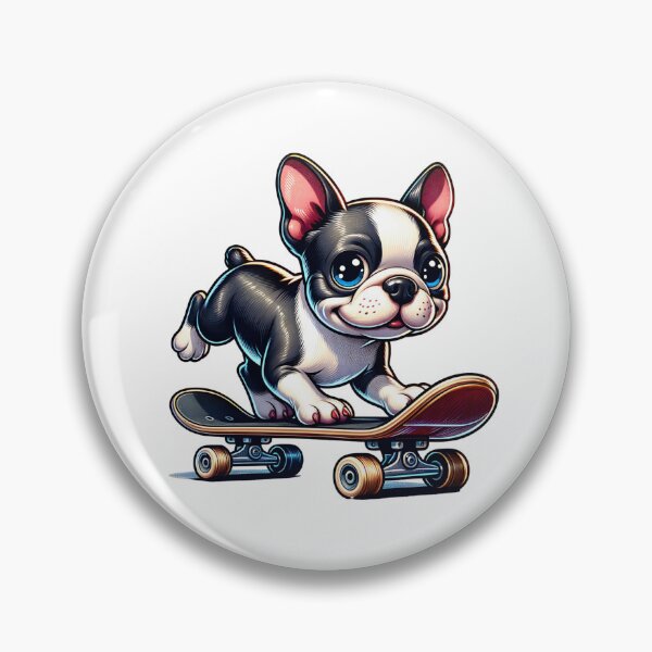 Item preview, Boston Terrier Puppy Skateboarding designed and sold by TheAnimalZ00.