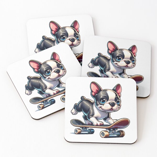 Item preview, Boston Terrier Puppy Skateboarding designed and sold by TheAnimalZ00.