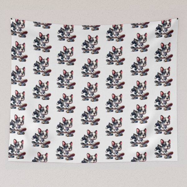 Item preview, Boston Terrier Puppy Skateboarding designed and sold by TheAnimalZ00.