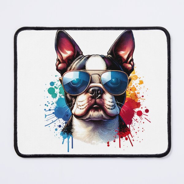 Item preview, Watercolor Boston Terrier Wearing Sunglasses designed and sold by TheAnimalZ00.