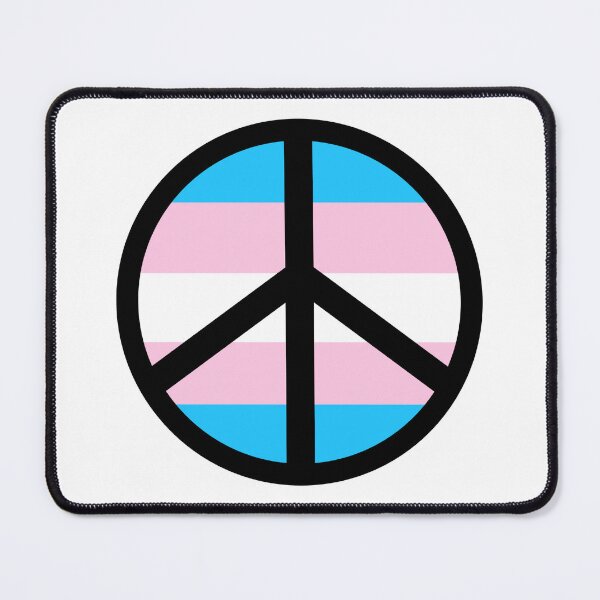 Item preview, Pink and blue flag peace sign  designed and sold by Rachel the Artist .