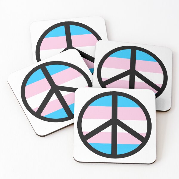 Item preview, Pink and blue flag peace sign  designed and sold by Rachel the Artist .