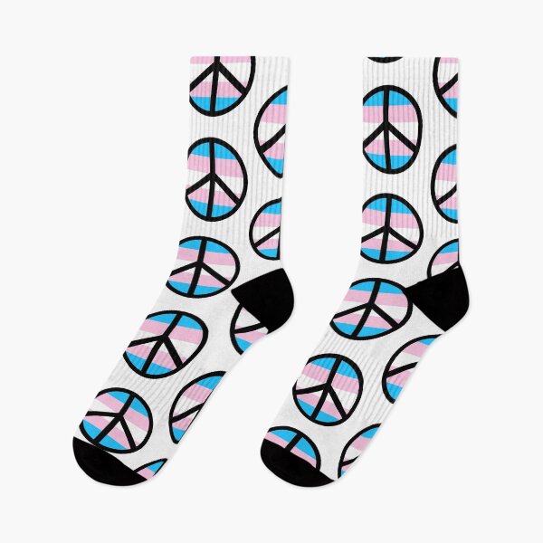 Item preview, Pink and blue flag peace sign  designed and sold by Rachel the Artist .