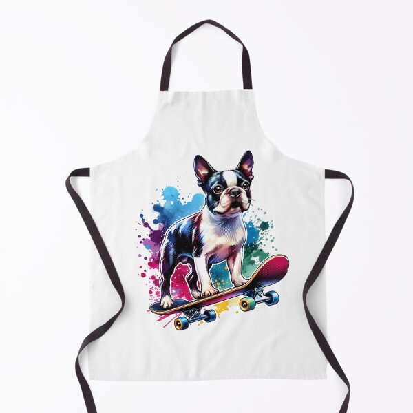 Item preview, Watercolor Boston Terrier Skateboarding designed and sold by TheAnimalZ00.
