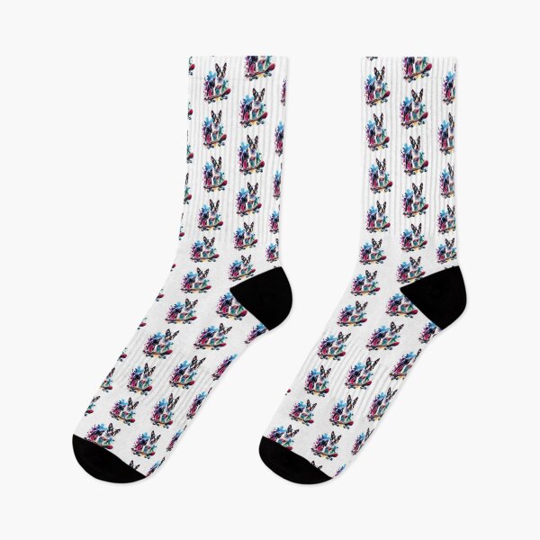 Item preview, Watercolor Boston Terrier Skateboarding designed and sold by TheAnimalZ00.