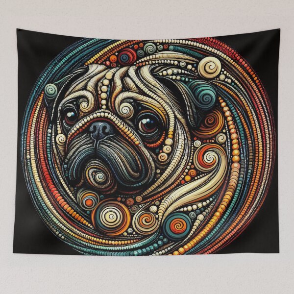 Item preview, Spirals Animal Pug Dog designed and sold by Wags & Tails.