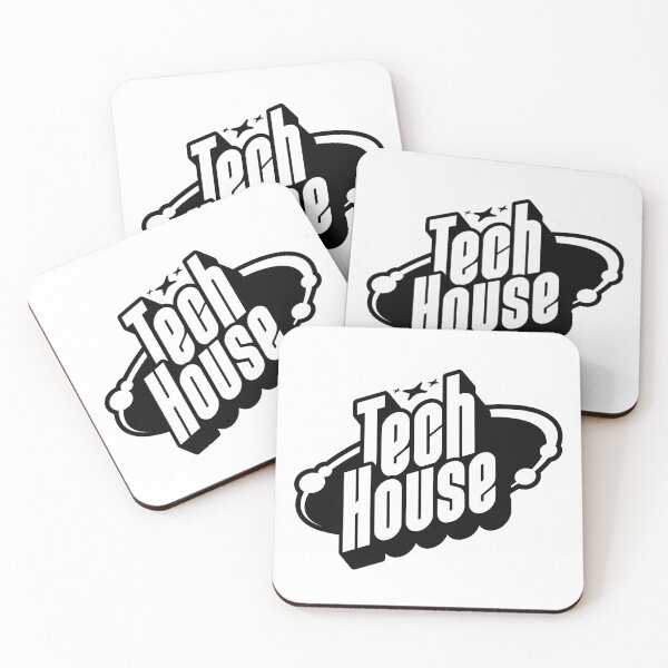Item preview, TECH HOUSE  - Y2K Vibey Logo (black)  designed and sold by Discothreadz.